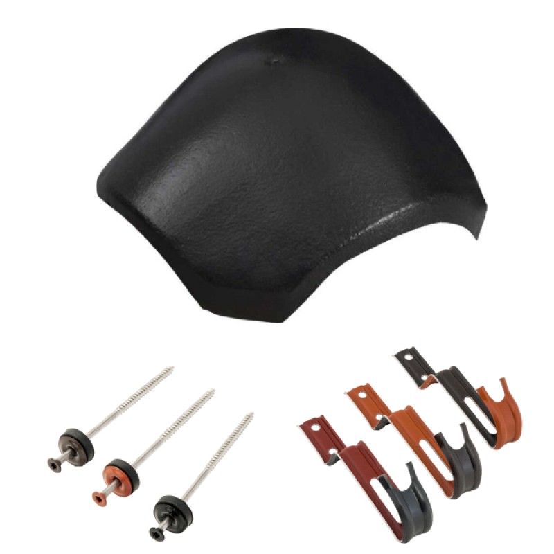 Bramac elosztó kúpcserép rögzítőkkel - Ébenfekete