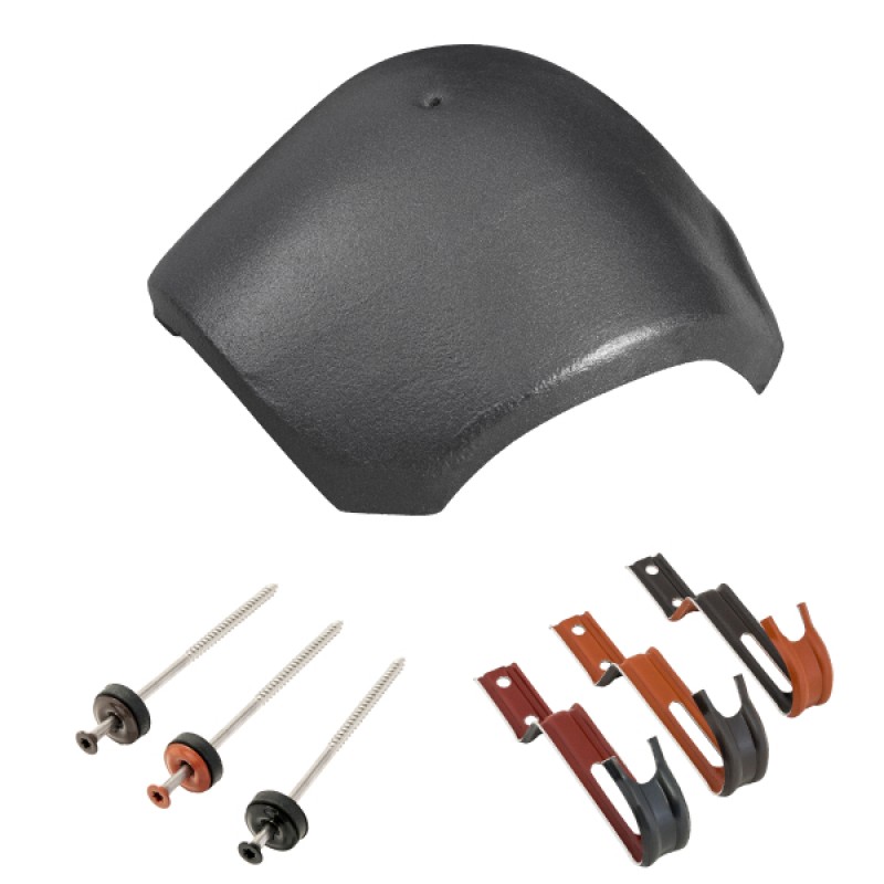 Bramac elosztó kúpcserép rögzítőkkel - Ezüst metál